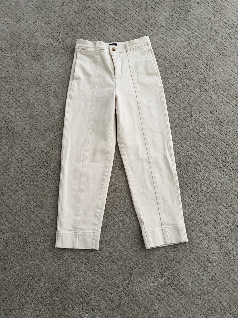 J. Crew High-Rise Straight-Leg Jeans in Off-White - Picture 3 of 4